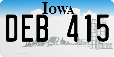 IA license plate DEB415