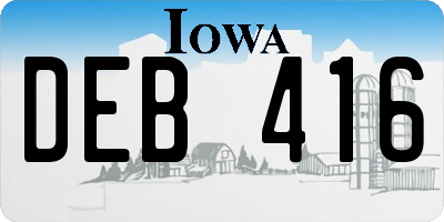 IA license plate DEB416