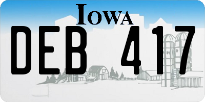 IA license plate DEB417