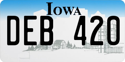 IA license plate DEB420