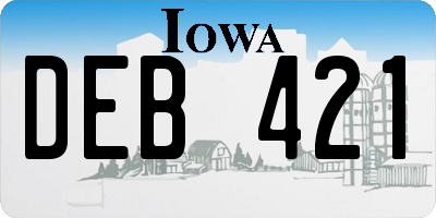 IA license plate DEB421