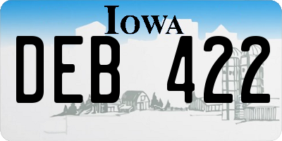 IA license plate DEB422