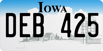 IA license plate DEB425