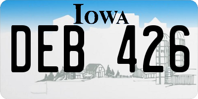 IA license plate DEB426