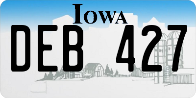 IA license plate DEB427