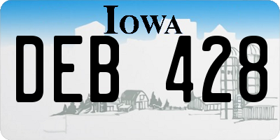 IA license plate DEB428