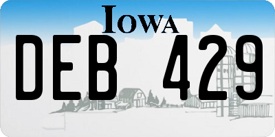 IA license plate DEB429