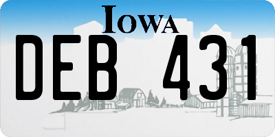 IA license plate DEB431