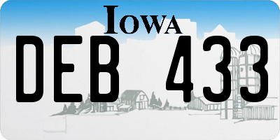 IA license plate DEB433