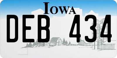 IA license plate DEB434