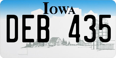 IA license plate DEB435