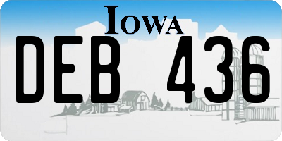 IA license plate DEB436