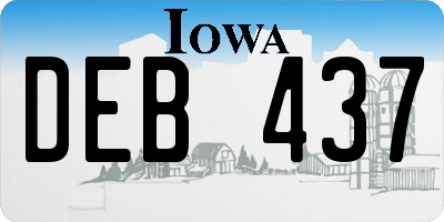 IA license plate DEB437