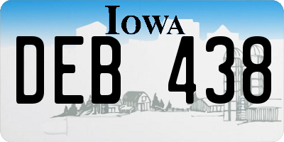 IA license plate DEB438