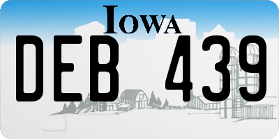 IA license plate DEB439