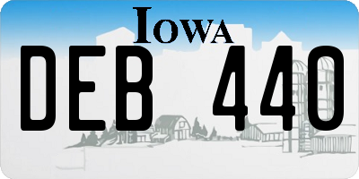 IA license plate DEB440