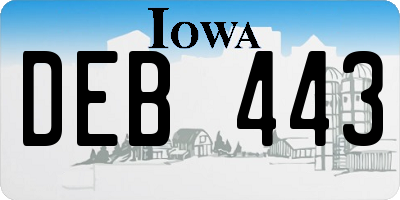 IA license plate DEB443
