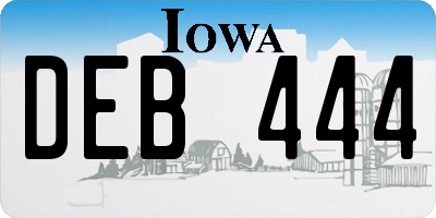 IA license plate DEB444