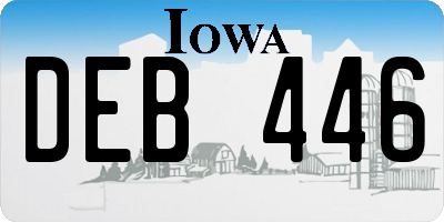 IA license plate DEB446
