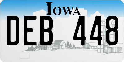 IA license plate DEB448