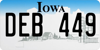IA license plate DEB449