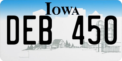 IA license plate DEB450