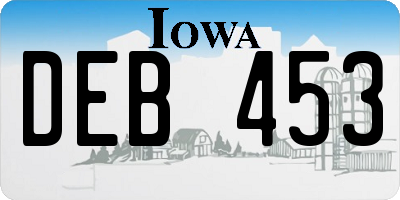IA license plate DEB453