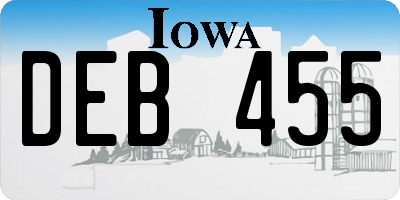 IA license plate DEB455