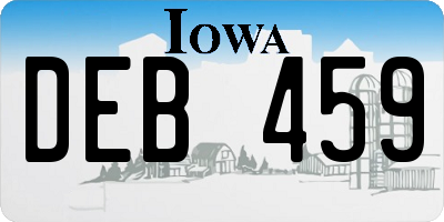 IA license plate DEB459