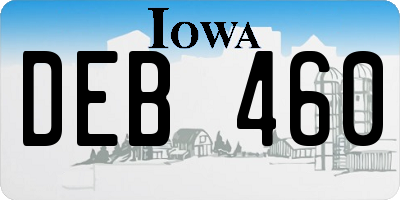 IA license plate DEB460