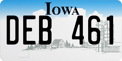 IA license plate DEB461