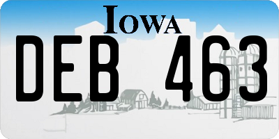 IA license plate DEB463