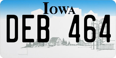 IA license plate DEB464
