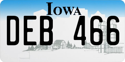 IA license plate DEB466
