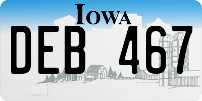 IA license plate DEB467