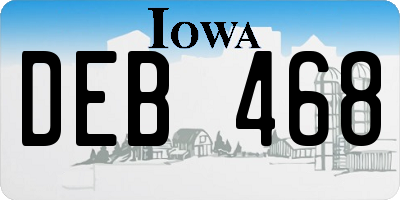 IA license plate DEB468