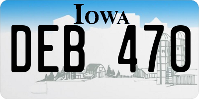 IA license plate DEB470