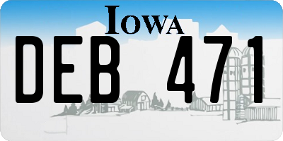 IA license plate DEB471