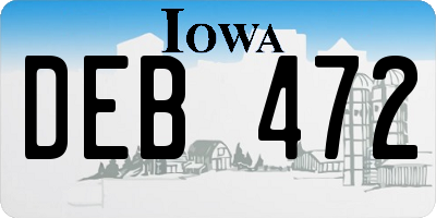 IA license plate DEB472