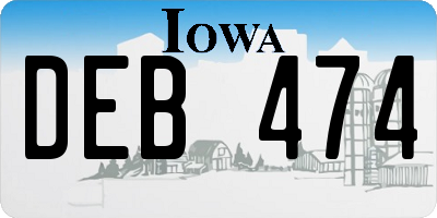 IA license plate DEB474