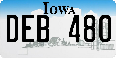 IA license plate DEB480