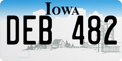 IA license plate DEB482