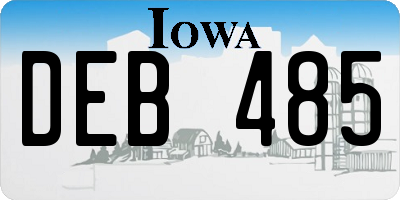 IA license plate DEB485