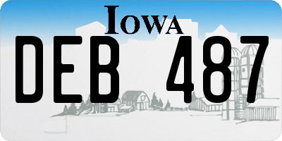 IA license plate DEB487