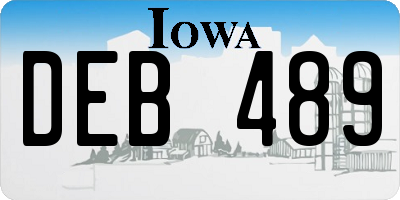 IA license plate DEB489