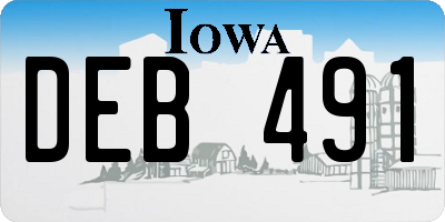 IA license plate DEB491