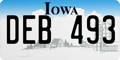 IA license plate DEB493
