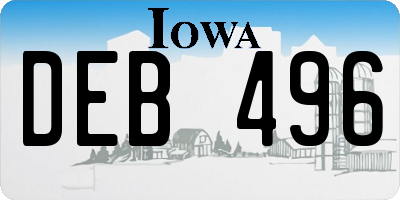 IA license plate DEB496