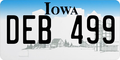 IA license plate DEB499
