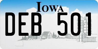IA license plate DEB501
